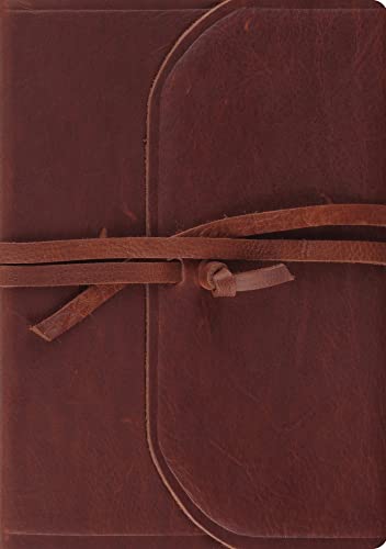 ESV Journaling Bible, Interleaved Edition: English Standard Bible, Brown, Flap With Strap, Natural Leather, Journaling Bible, Interleaved Edition
